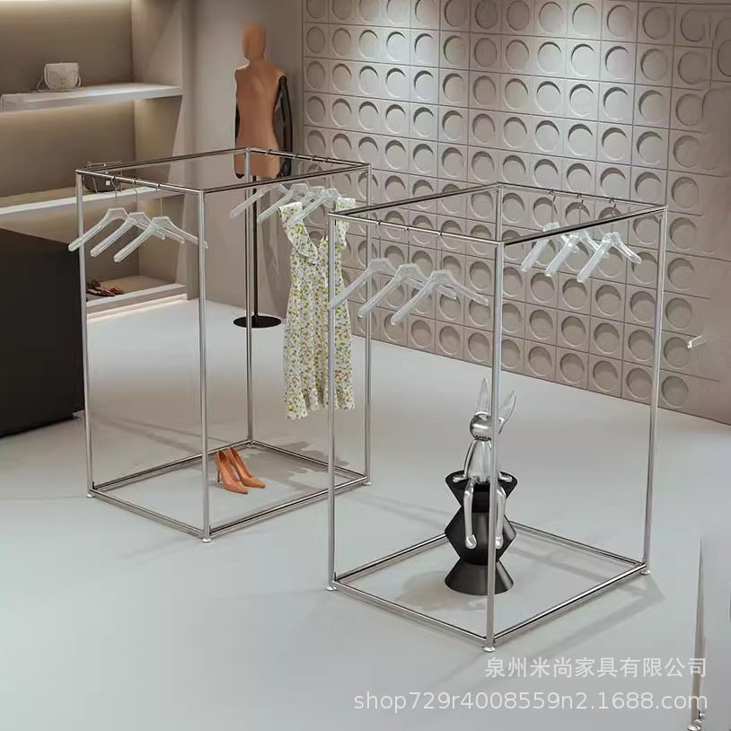 不锈钢服装店中岛展示架