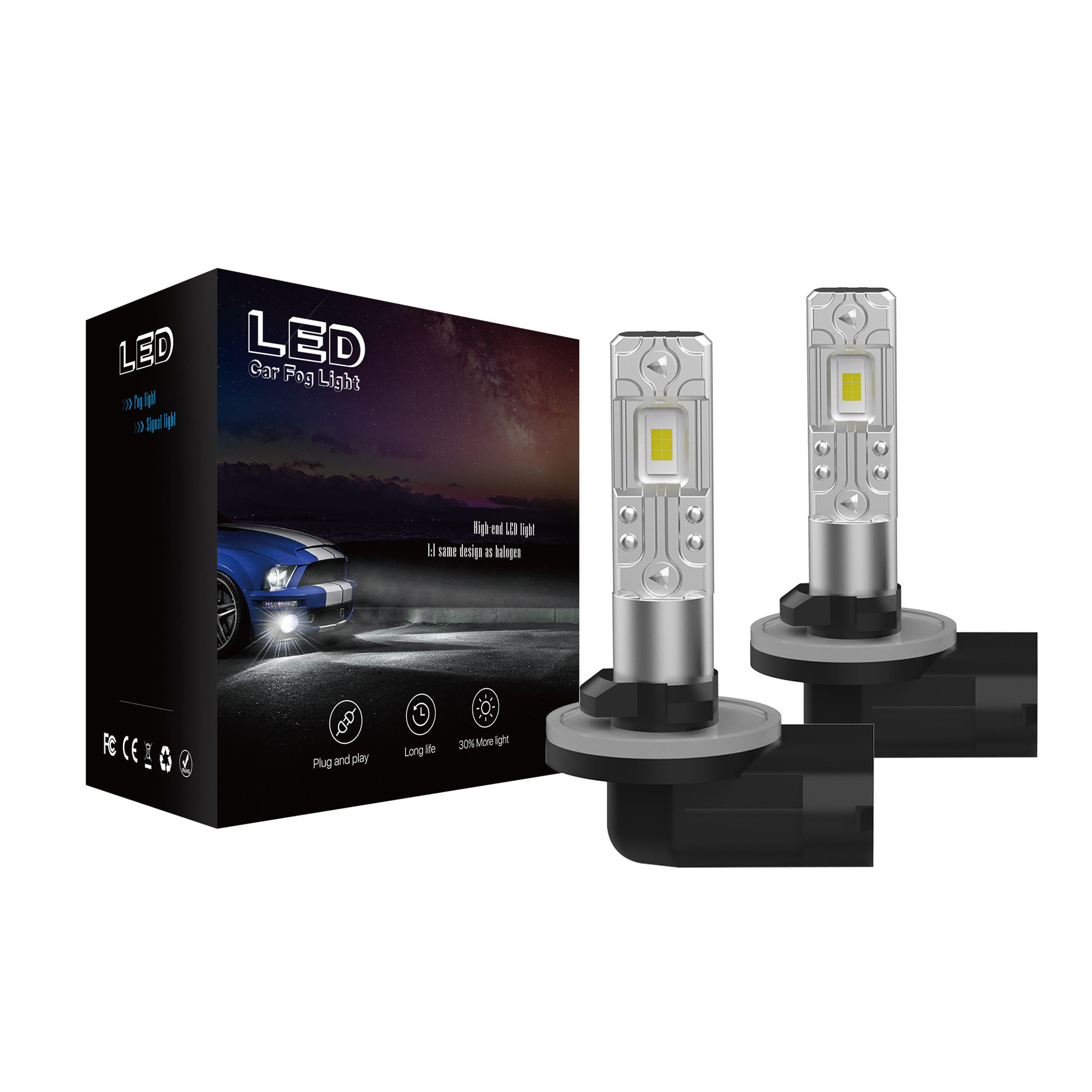通用款LED雾灯880 881 LED汽车大灯 9005 9006 短款LED雾灯灯泡
