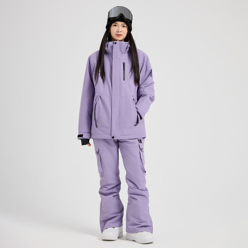 2024冬季新款滑雪服女款单板双板防风防水加棉保暖滑雪衣裤套装男