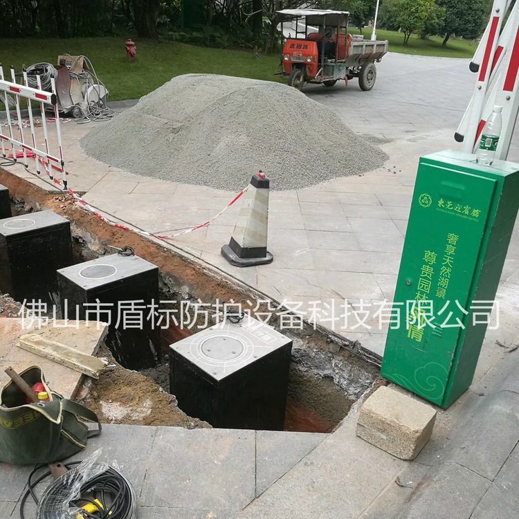 盾标防护升降柱电动挡车伸降桩不锈钢上落式升降路桩液压防撞柱