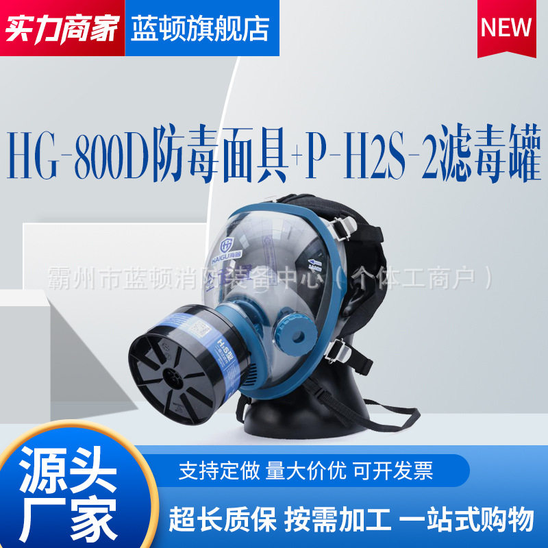 HG-800D自吸过滤式全面罩H2S型滤毒罐套装化工工业硫化氢防护