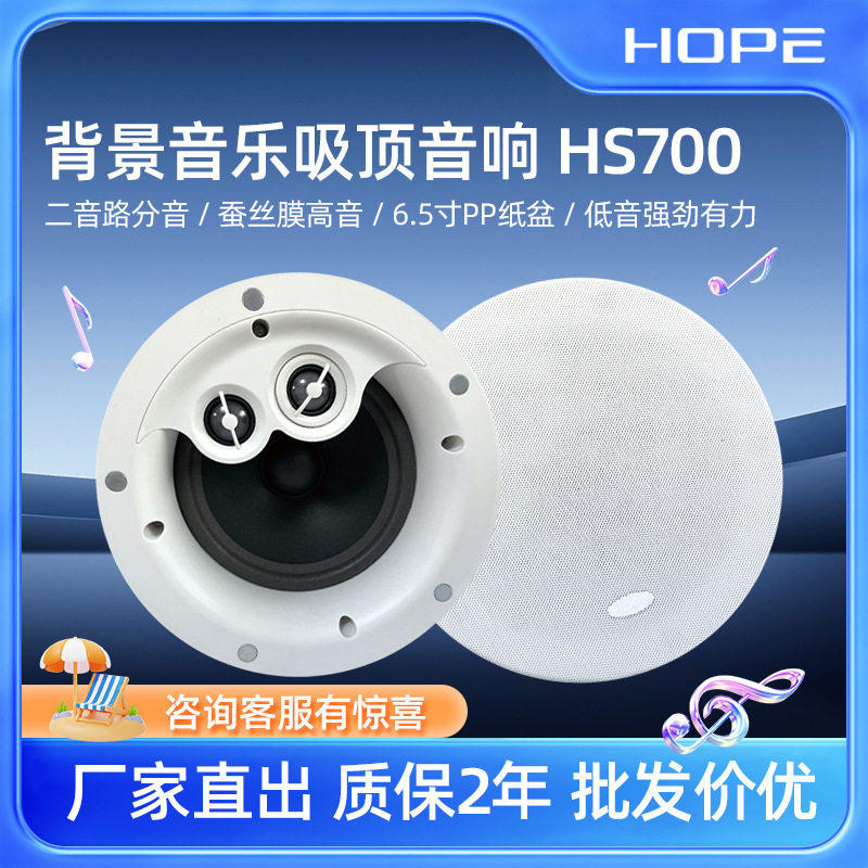 HOPE/向往700背景音乐定阻吸顶喇叭20W双声道背景音乐系统大喇叭