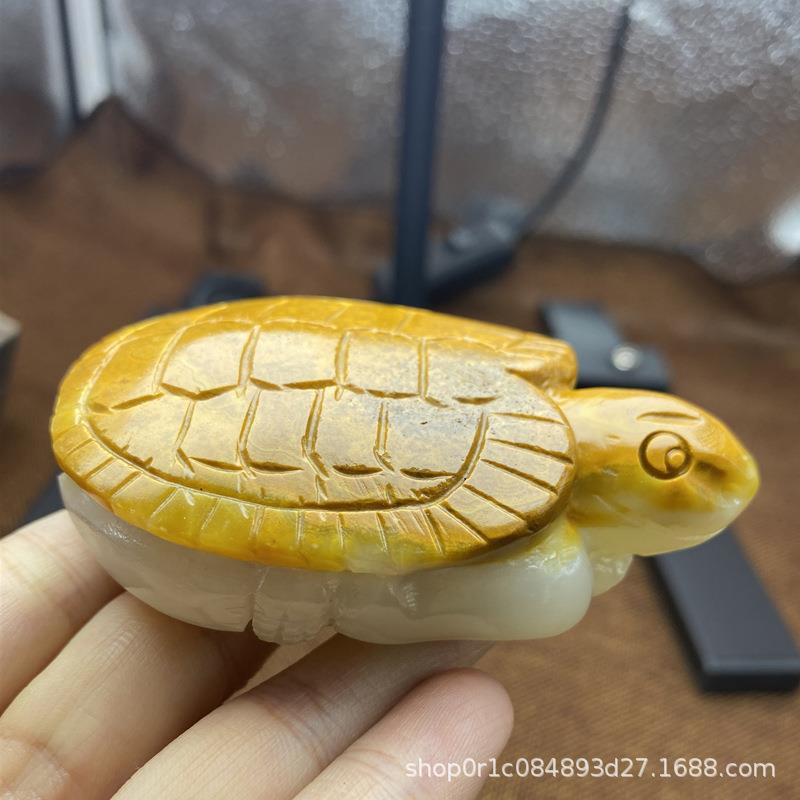 乌龟手玩件天然阿富汗玉籽料乌龟手把件长寿龟原皮手抓件玉乌龟