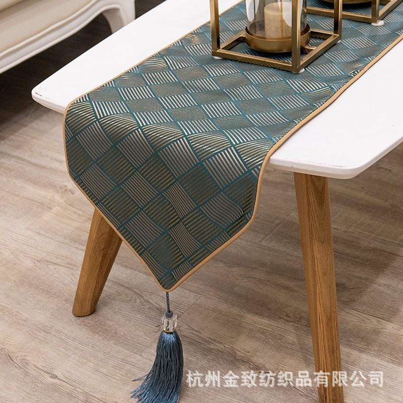 桌旗轻奢高端茶几布美式现代简约长条电视柜桌布中式酒店床旗