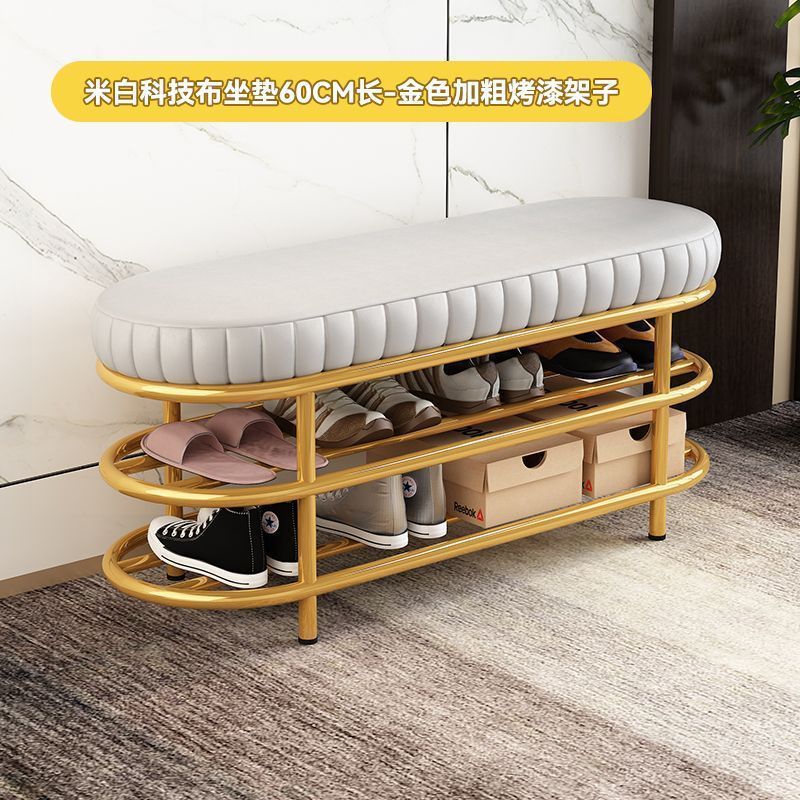 轻奢入户门换鞋凳鞋架一体