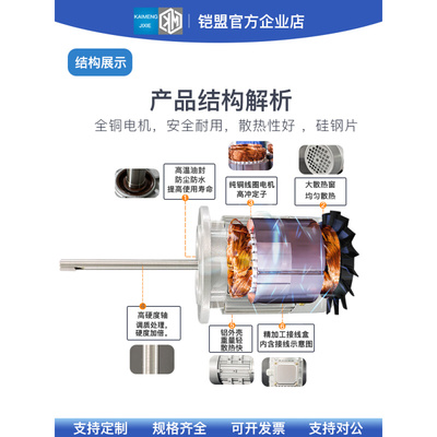 KM45烘烤箱耐高温风机加长轴电机回流焊热风循环搅拌风机风轮风扇