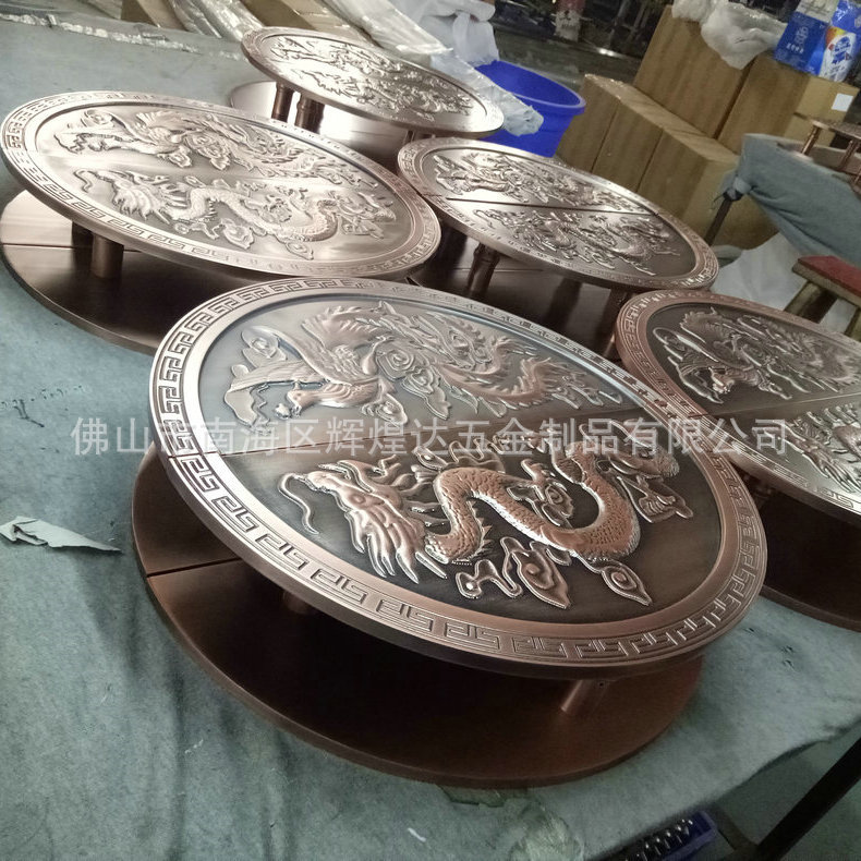 铝合金门把手新中式玻璃大门拉手黄铜雕刻龙纹酒店别墅入户门把手