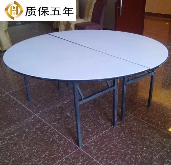 批发酒店饭店大圆桌15人酒席餐桌1米8折叠台面包厢10人20人大园桌