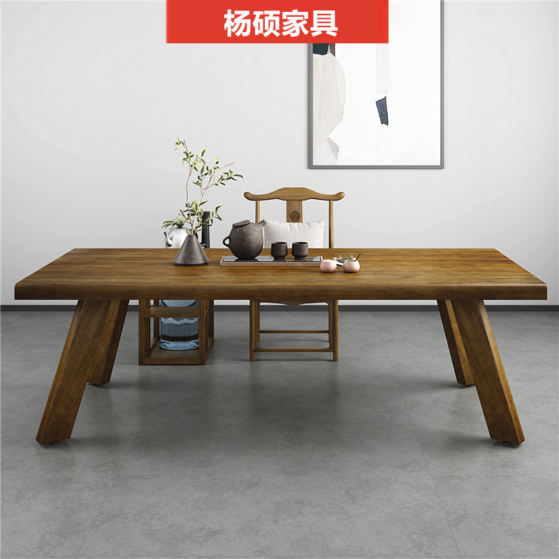 实木茶桌椅组合新中式仿古泡茶桌家用餐桌客厅会客桌办公室老板桌
