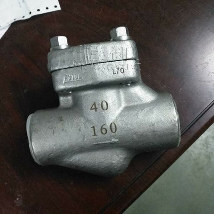 H61H锻钢焊接止回阀 大口径 不锈钢 法兰 排渣 欣弘阀门