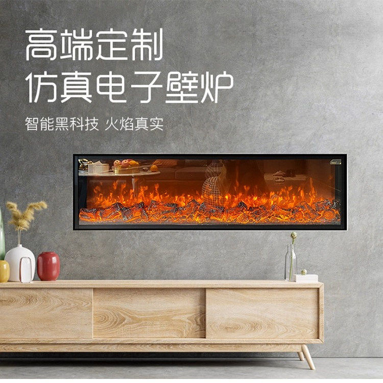 法式电子壁炉家用客厅嵌入式假火电视壁炉芯3D仿真火焰装饰取暖器