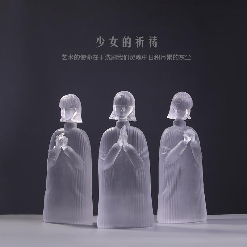 琉璃女孩艺术创意摆件简约现代家居客厅玄关电视柜装饰工艺品摆设