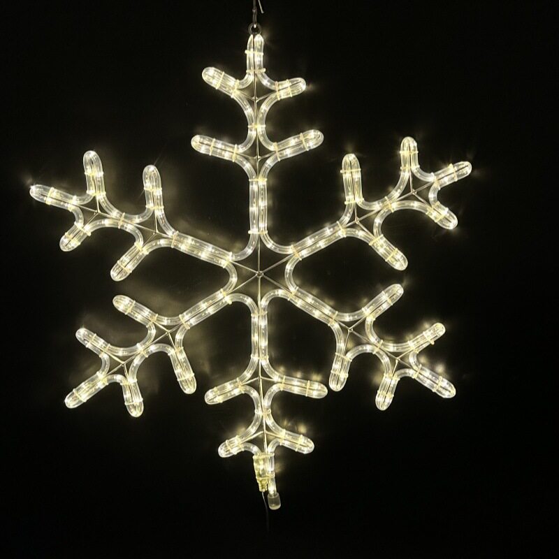 雪花造型铁艺灯串圣诞装饰LED彩虹管铁艺挂件灯