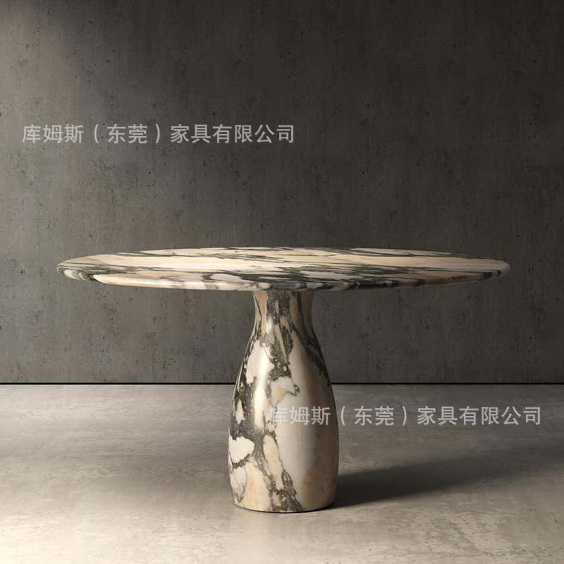天然大理石餐桌设计师款别墅客厅家用轻奢餐桌餐桌