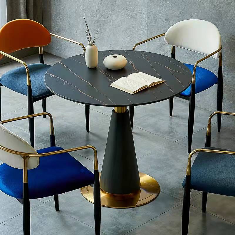 意式轻奢高档酒店洽谈桌网红款美容院售楼部接待桌阳台用小圆桌几