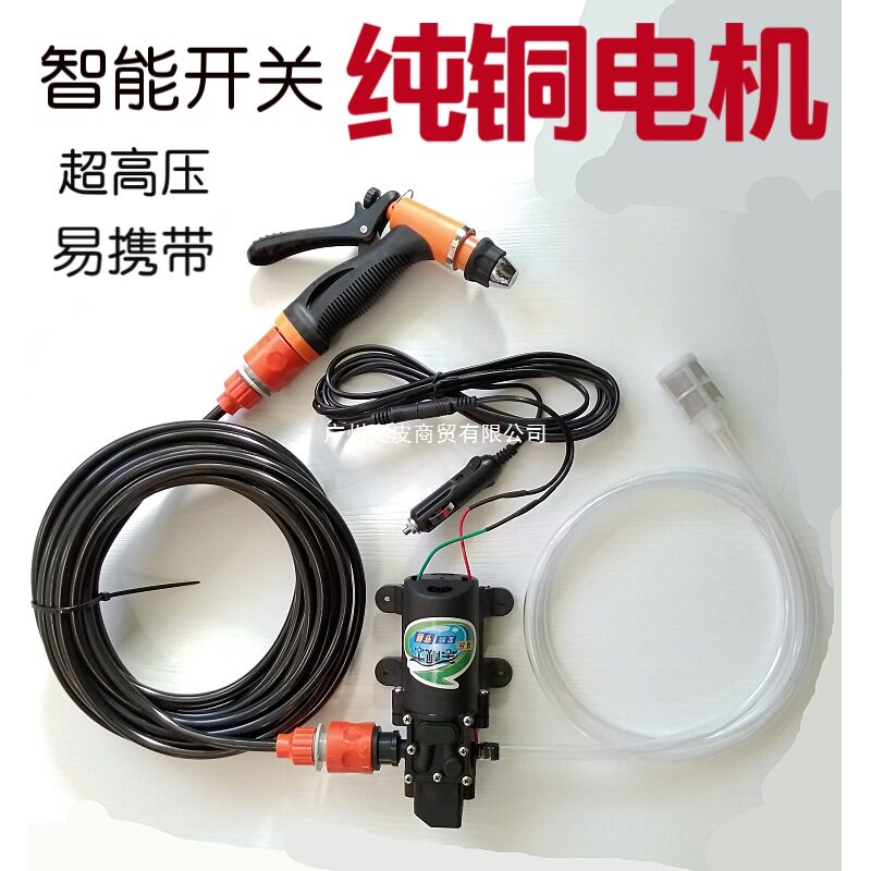 车载家用高压洗车12V 220V电动洗车器微小型水泵洗车机清洗水枪铜