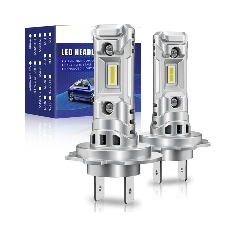通用 LED H7 35W 3000lm 白光 h7汽车前大灯 不带风扇 航空铝