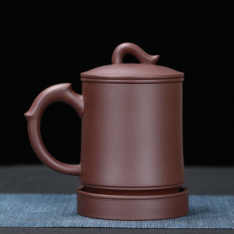 宜兴紫砂泡茶杯茶水分离纯全手工办公盖杯内胆过滤带把水杯子茶具