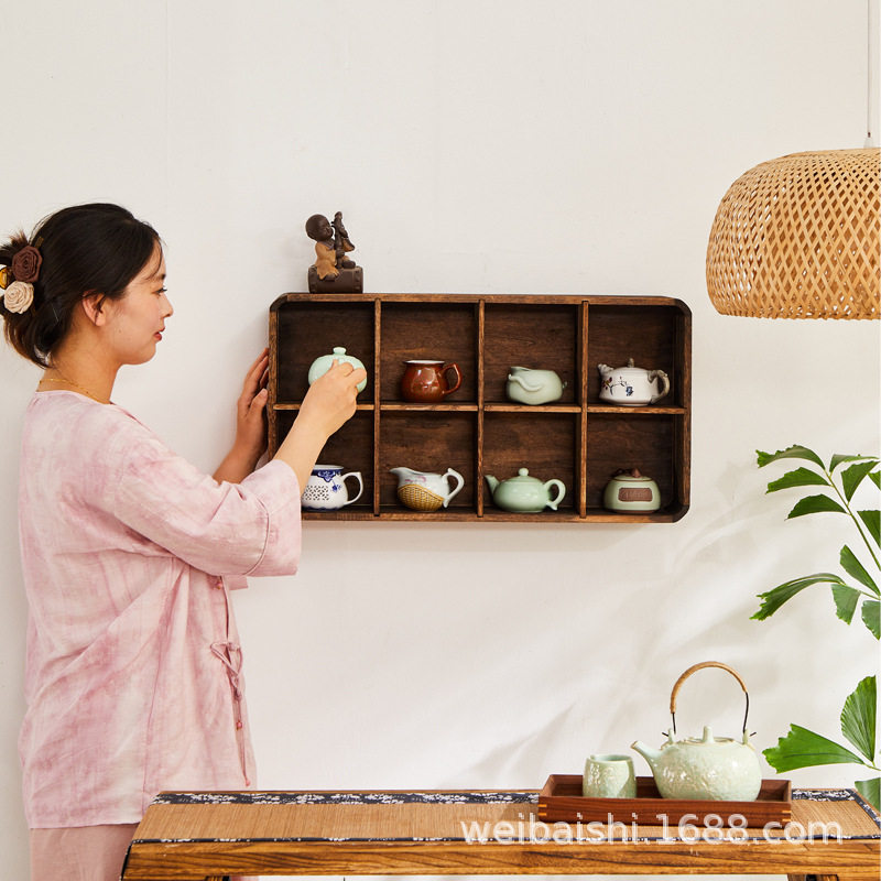 实木博古架多宝阁茶杯紫砂壶收纳