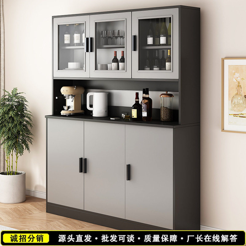 餐边柜一体靠墙落地现代厨房柜家用酒架展示柜简易收纳餐厅餐边柜