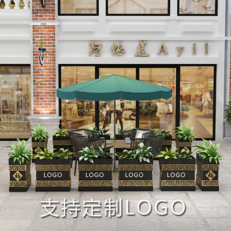 欧式铁艺花箱围栏隔断组合