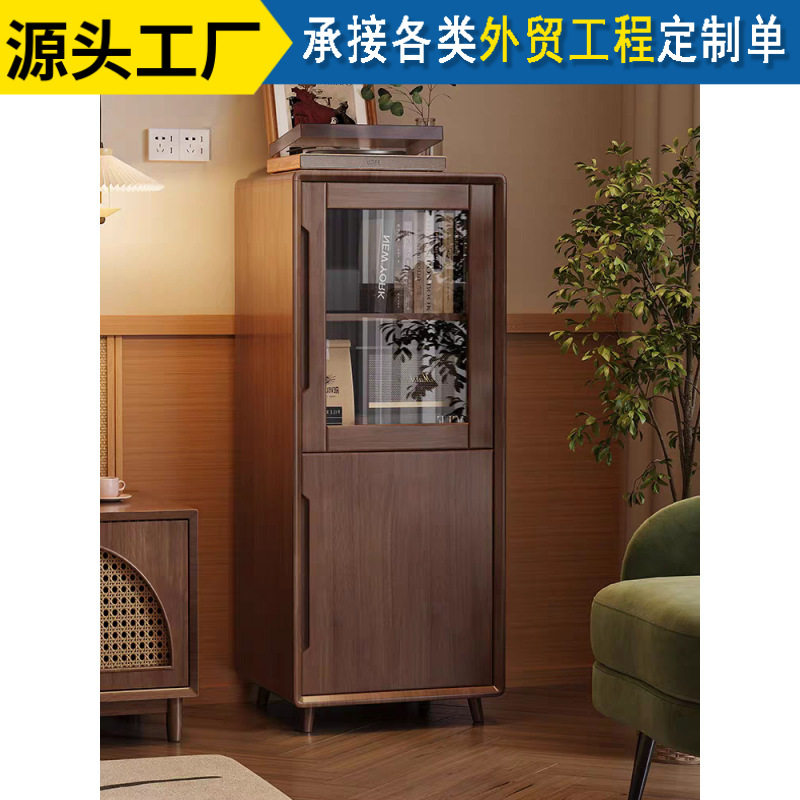 实木隐形防盗智能保险箱一体边柜