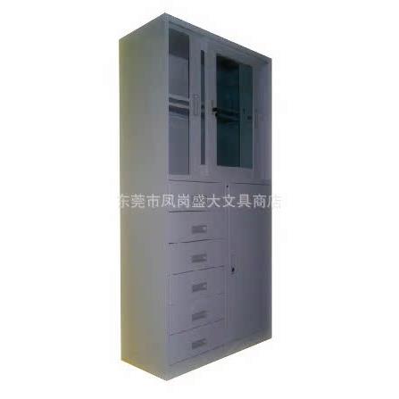 上玻璃移门下六抽掩门铁皮文件柜密码文件柜钢制文件柜