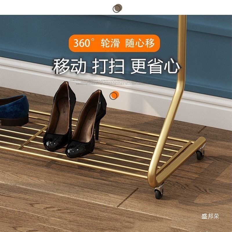 商用滑轮落地室内简易衣帽架