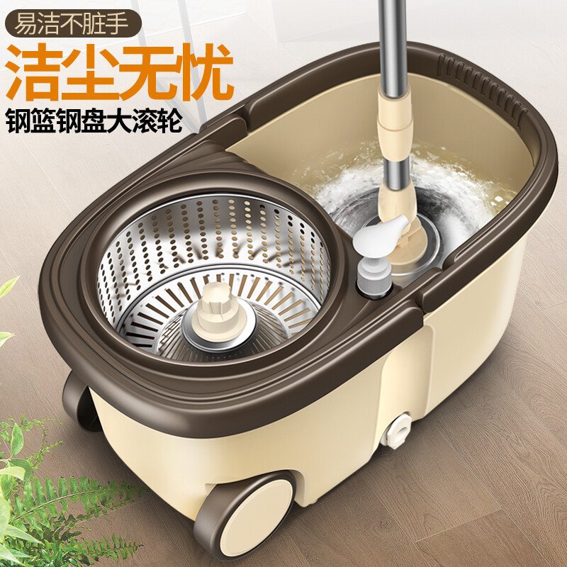 厂家直销旋转拖把桶批发双驱动免手洗甩干脱水拖把家用清洁一拖净