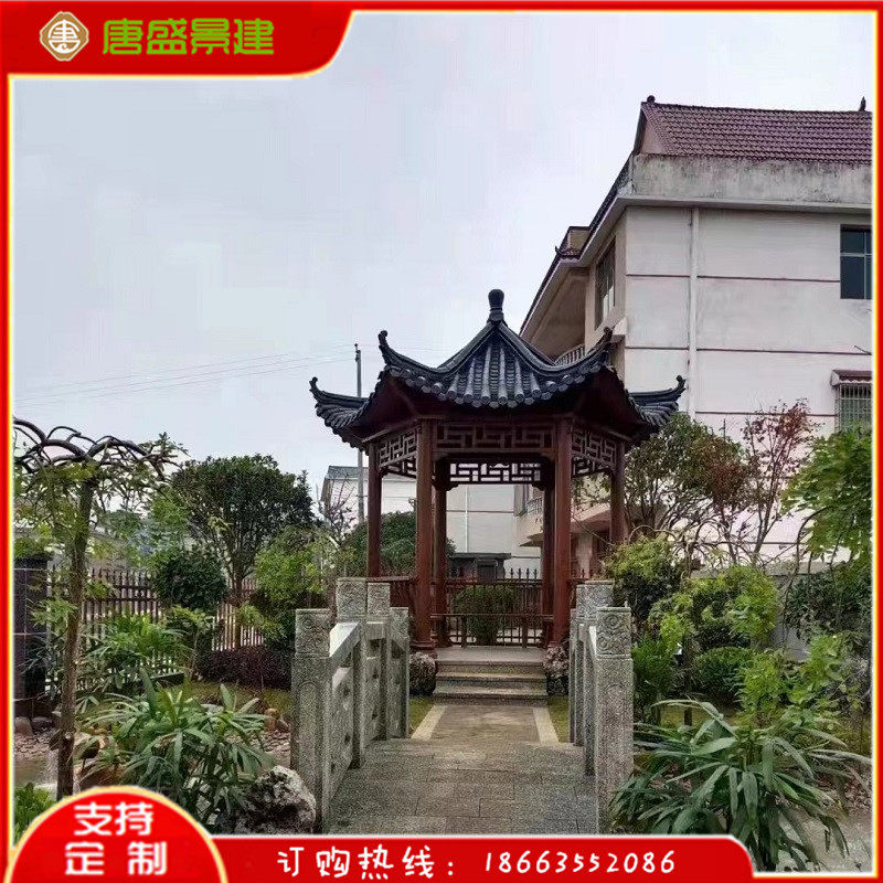 村广场公园人居环境水泥仿木廊亭制作混凝土仿古防腐木凉亭乡村