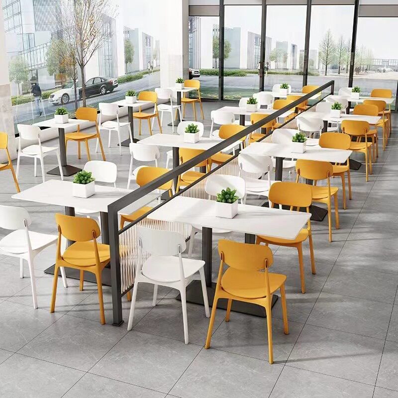 学校员工食堂小吃快餐店餐馆岩板桌椅商用面馆饭堂咖啡餐厅餐桌椅