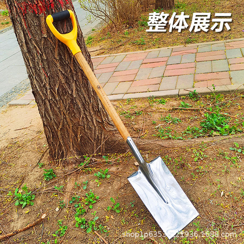 420不锈钢锹铬钢直板泥锹开沟埋杆稻田锹松土翻地铲 窄口泥锹防锈