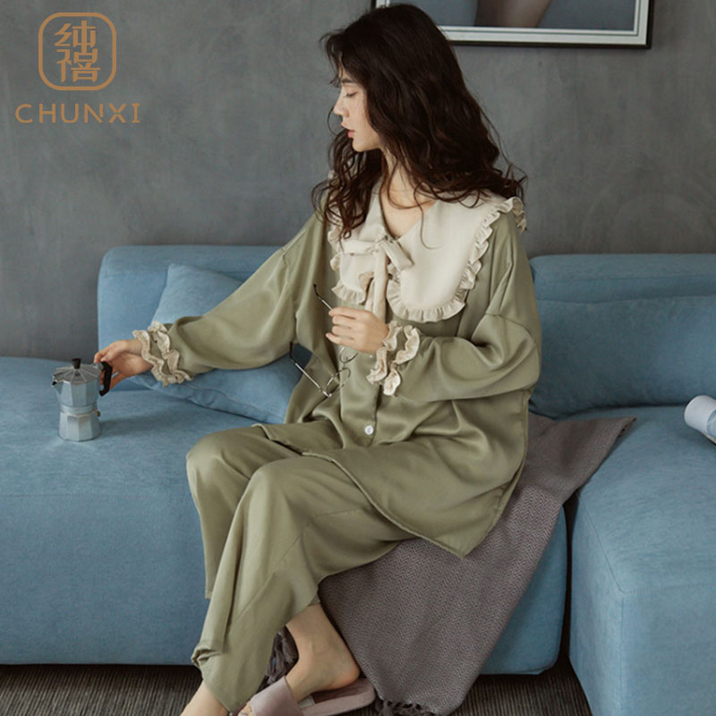 孕妇睡衣月子服怀孕期纯棉秋冬季薄款12月份产后产X妇哺乳喂奶衣