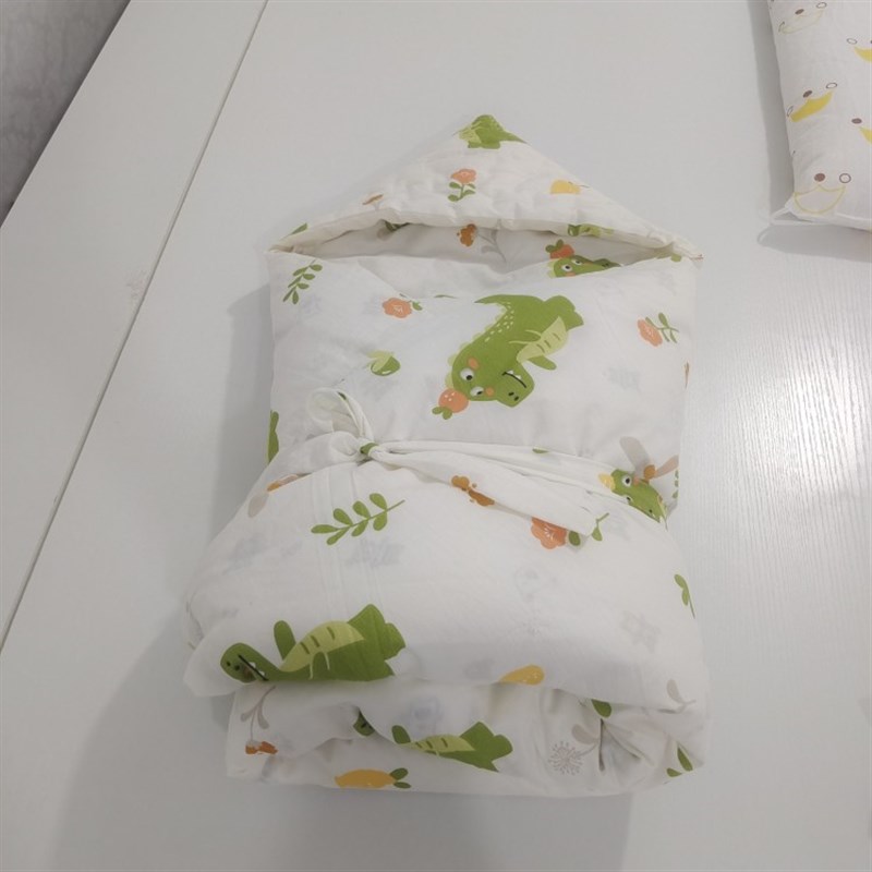 纯棉花纯手工宝宝纯o棉秋冬带帽抱被初生婴儿包被产房新生儿棉被