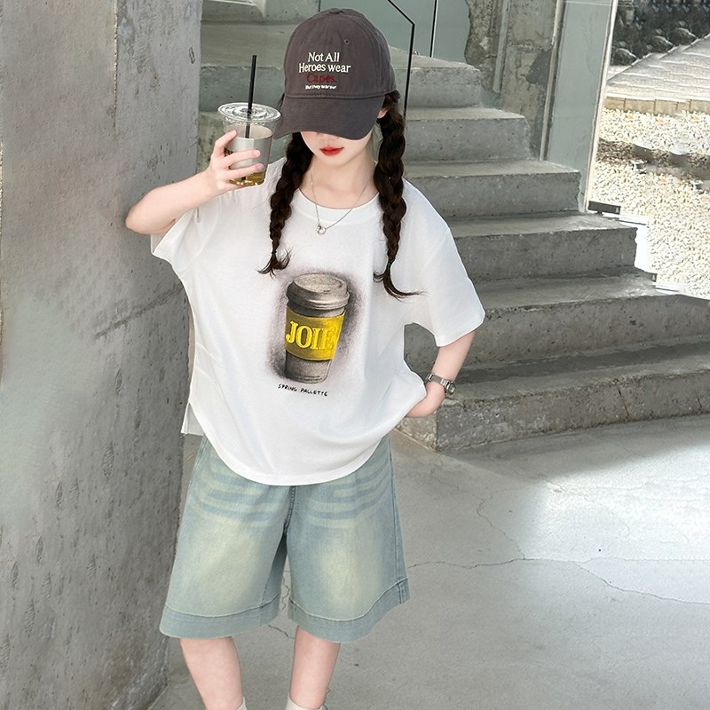 女童牛仔短裤夏装2025新款外穿儿童五分裤夏季12岁女孩大童装中裤