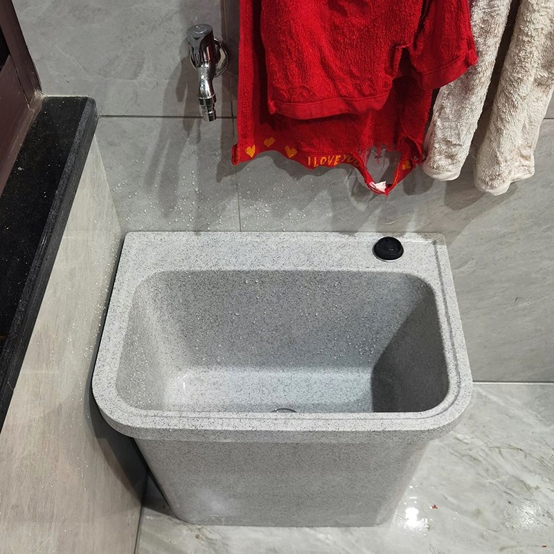 石英石长方形拖把池一体成型阳台卫生间大理石家用庭院石材墩布池