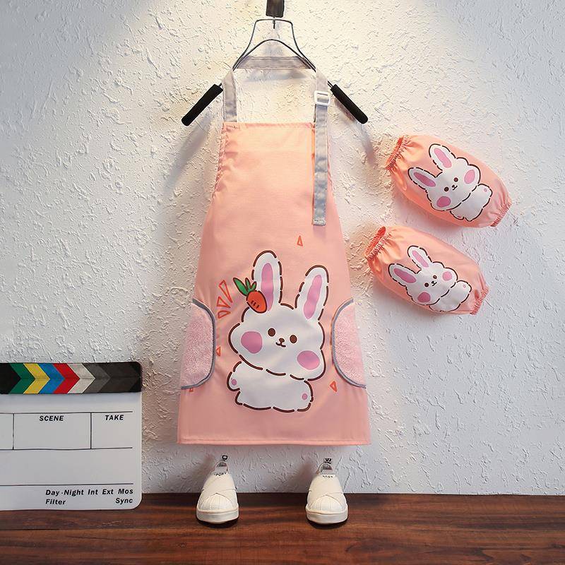 儿童防水围裙画画罩衣女孩厨房幼儿园男孩夏季绘画美术定制画画衣