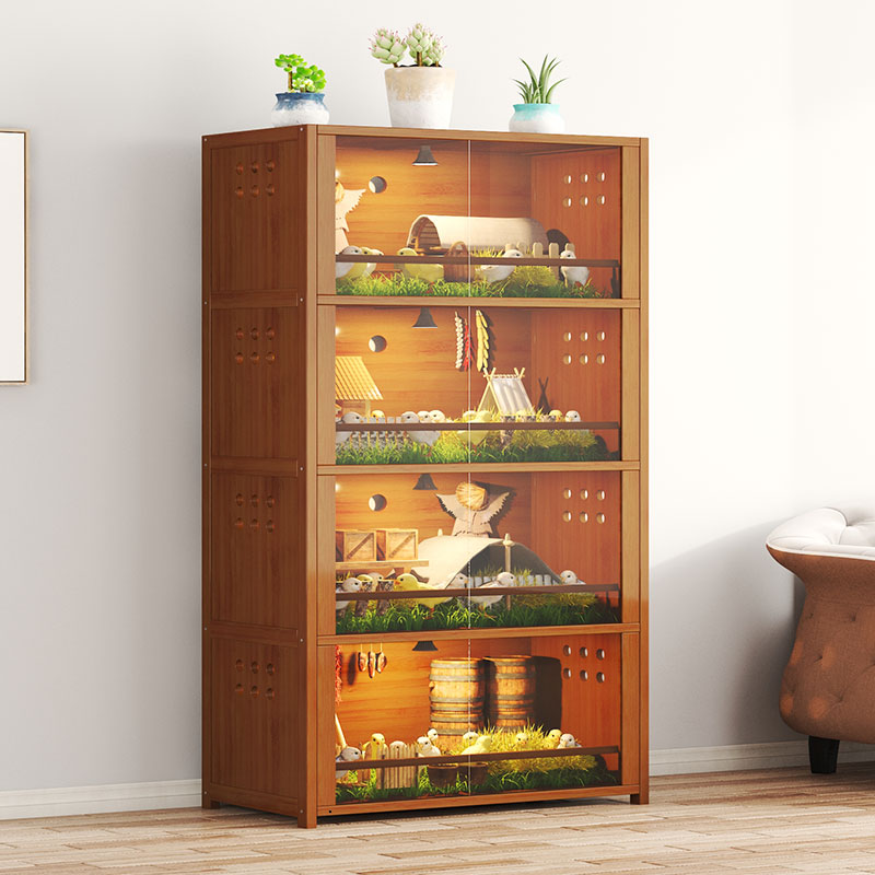 毛兔家芦丁鸡饲养箱宠物保温育雏箱爬宠守宫仓鼠饲养柜透明门鸟笼