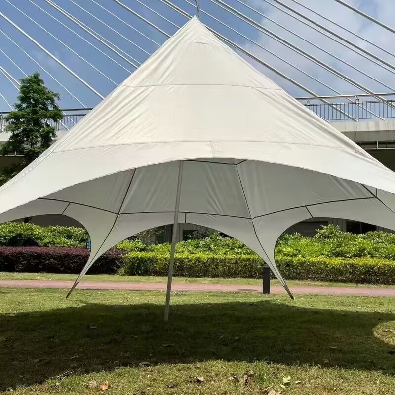 户外天幕露营野外黑胶燕尾八爪鱼圆形帐篷防雨防晒牛津布遮阳棚