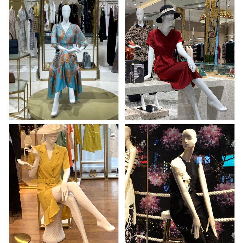 坐着的模特 服装店女模特道具坐模橱窗人体坐姿模特展示架坐模