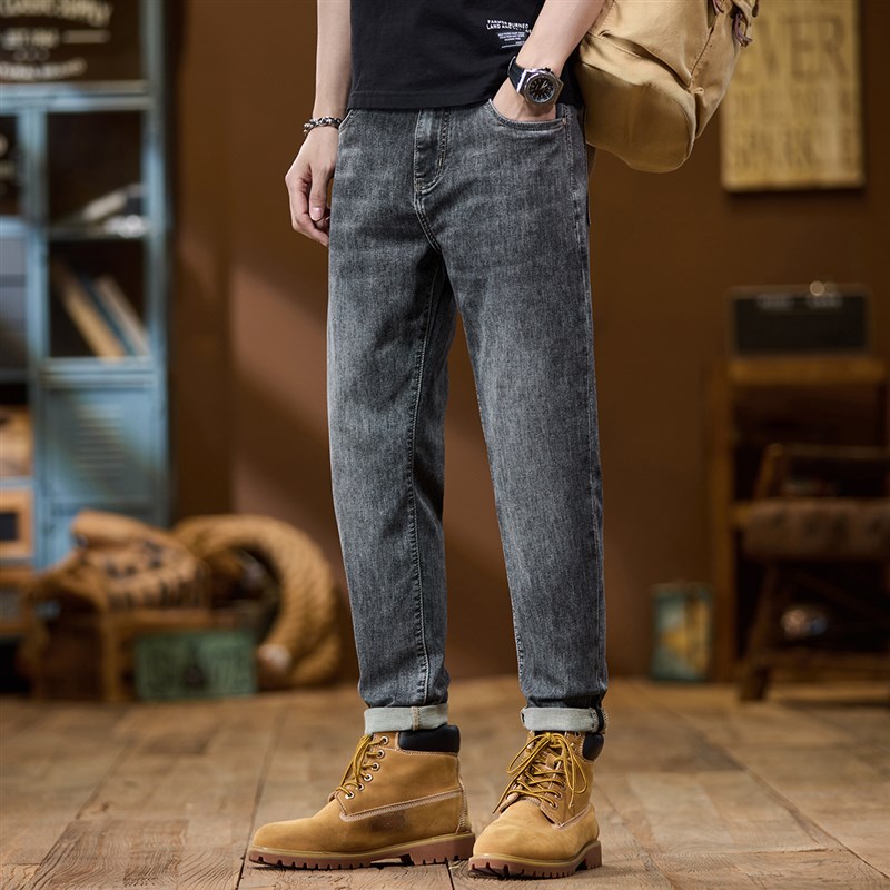 美式潮牌九分牛仔裤男宽松锥形男裤2025新款夏季薄款小个子休闲裤