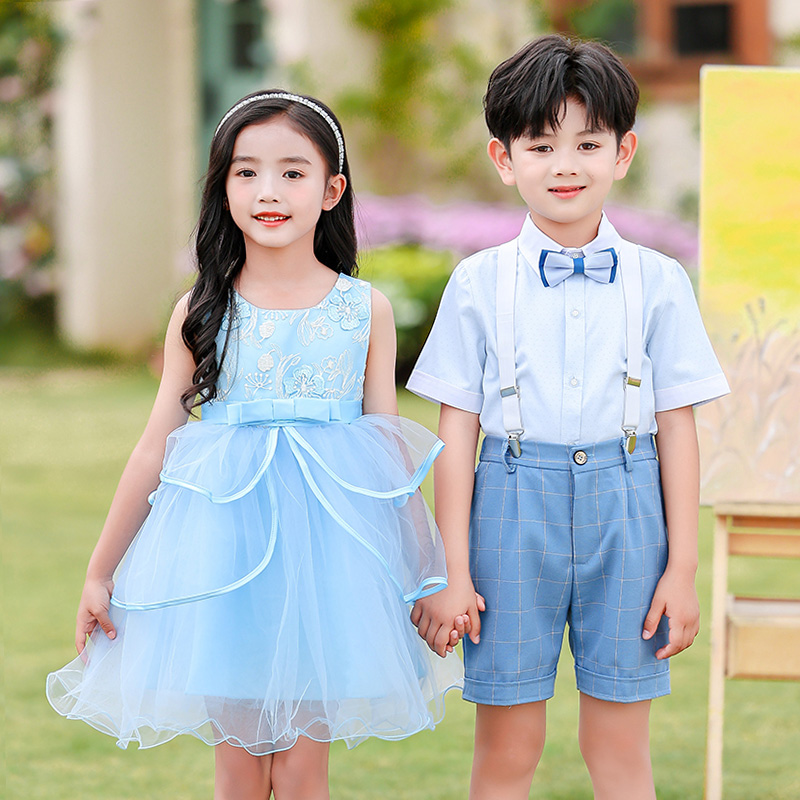 六一儿童演出服幼儿园毕业礼服女童舞蹈蓬蓬纱裙男童朗诵表演服装
