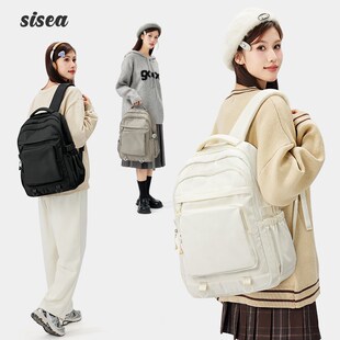 书包初中女生大容量简约百搭双肩包高中生大学生校园轻便背包新款