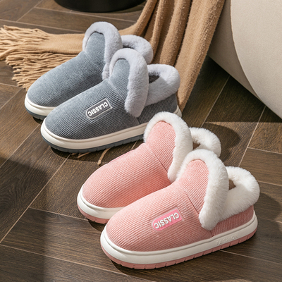 慈溪棉拖鞋女款冬季2024新款室内居家用加厚绒踩屎感包跟棉拖鞋男