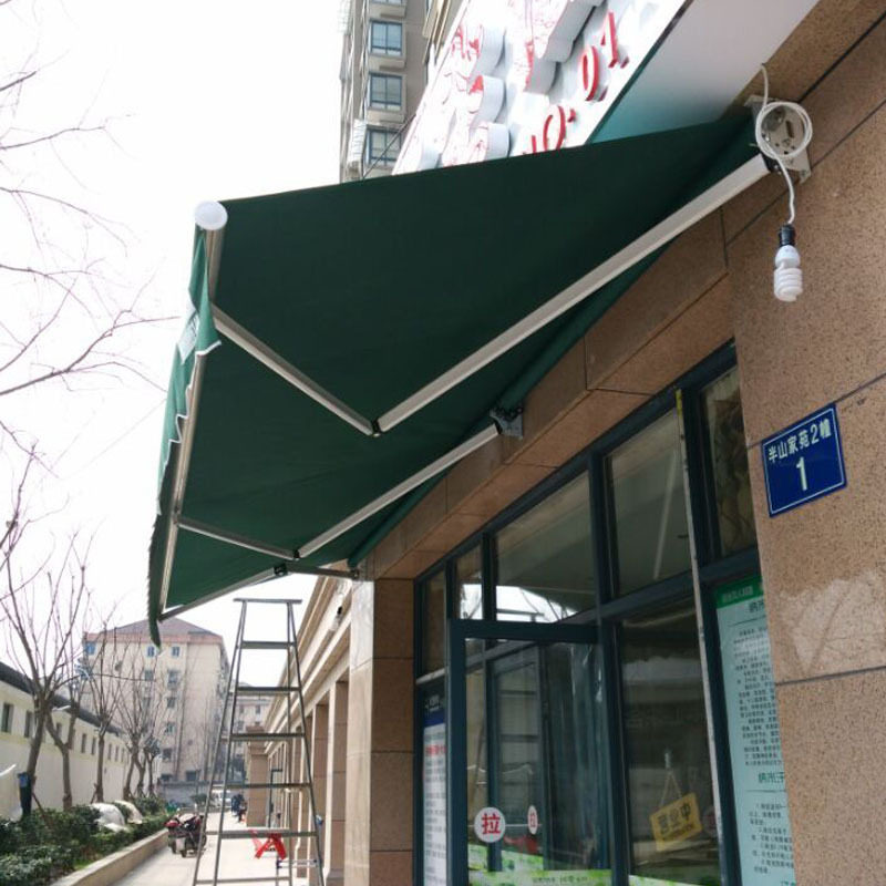 厂家批发门店伸缩雨棚铝合金遮阳棚商铺挡雨棚手摇棚可电动伸缩蓬