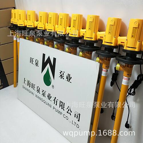 上海旺泉SB-880W+HD-PVDF-1500耐腐蚀油桶泵、电动抽液泵，插桶泵