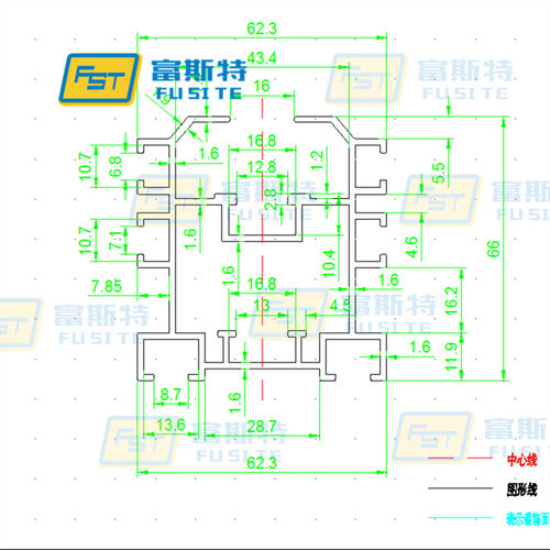 厂家直销6266导轨工业铝材 2.5倍速链铝材 差速链铝型材
