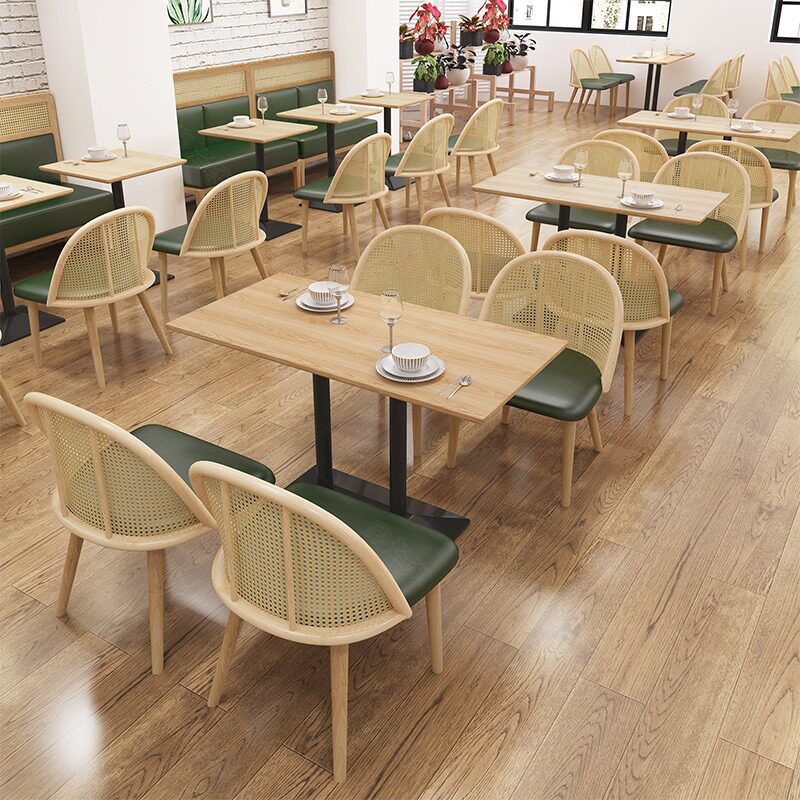 商务编藤卡座主题餐厅饭店餐饮家具东南亚风餐厅靠墙卡座沙发组合