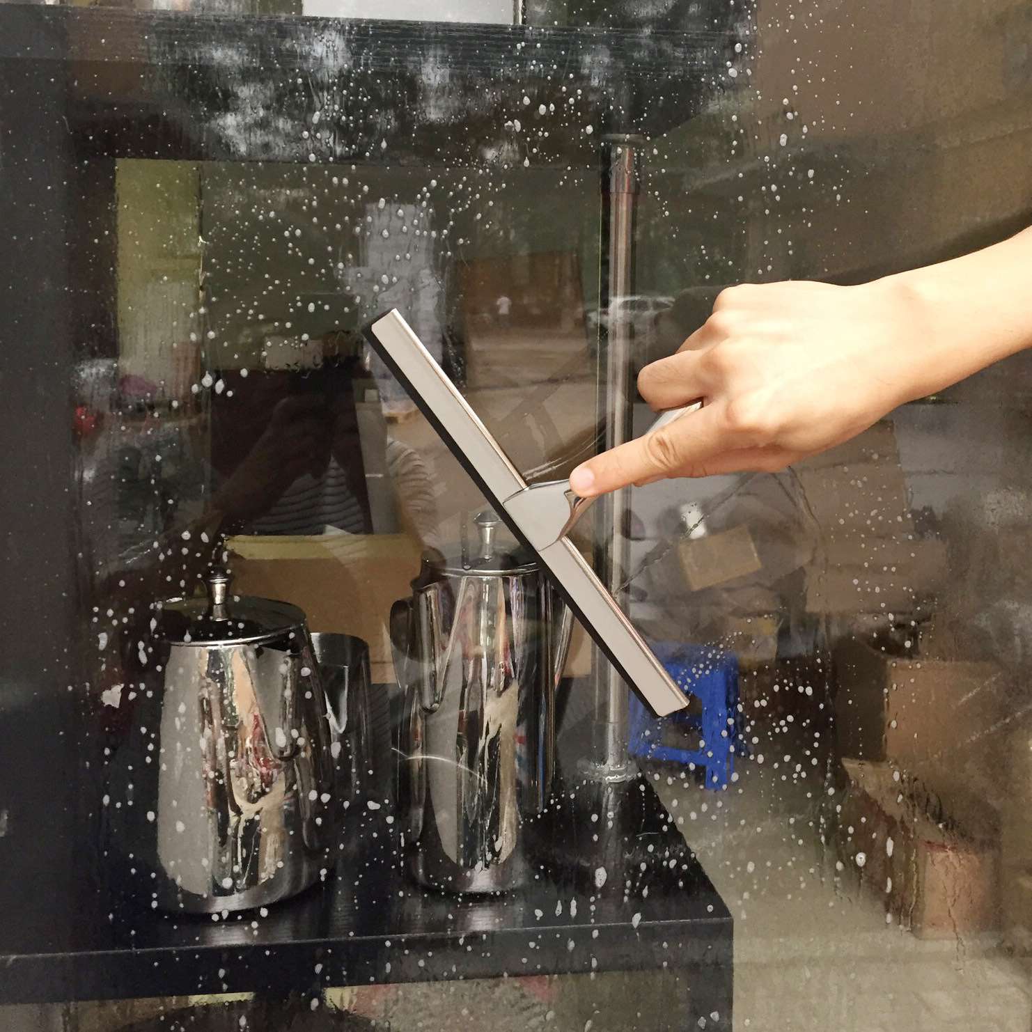 防滑型 不锈钢 玻璃刮水器 雨水刮刀 清洁刮（可配吸盘挂钩）