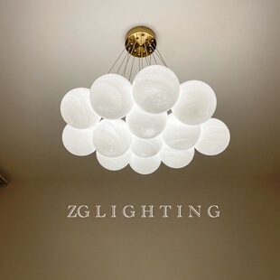 泡泡灯星球吊灯玻璃球法式轻奢客厅灯现代魔豆儿童卧室吊灯月球灯